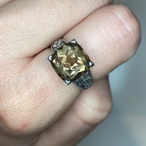 Sterling silver smoky quartz ring